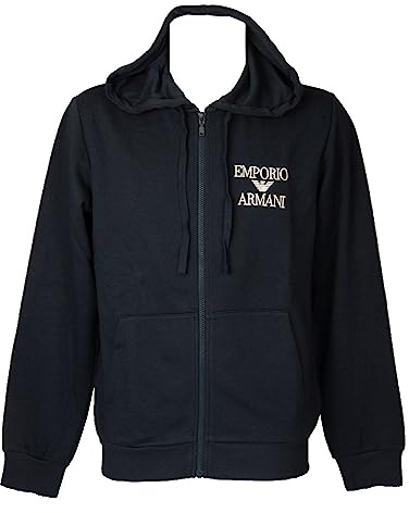 Emporio Armani Herren Emporio Armani Men's Zipped Iconic Terry Sweatshirt, Marine, L EU