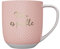 DRAEGER PARIS 1886 - Taza de Cerámica Estilo Chic con Mensaje en Oro Caliente - 320 ml, Diseño Geométrico Azul o Rosa - Decoración Elegante, Caja de Regalo, Apta Lavavajillas