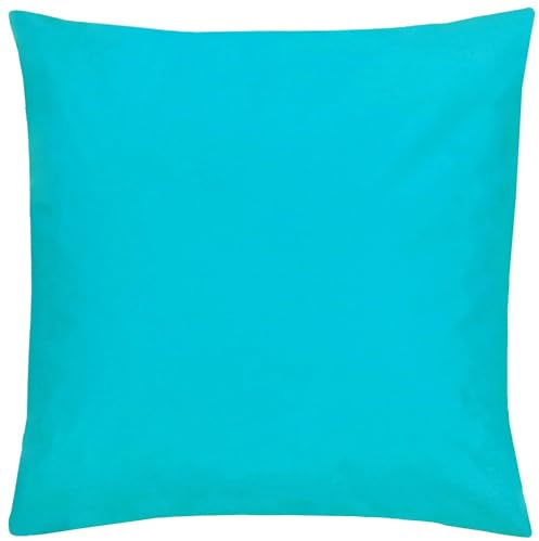 furn. Plain Outdoor Cushion Cover, Aqua, 55 x 55cm