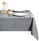 DWCN Grau Tischdecke Leinenoptik Abwaschbar Tischwäsche Wasserabweisend Tischtuch für Esszimmer, Garten, Party, Hochzeiten oder Haushalt,110x110cm