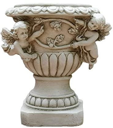 EVANEM Pflanzgefäß Blumentopf Pflanztöpfe Einzigartige Pflanztöpfe Harz Pflanzgefäß Kelchförmiger Blumentopf Engel Dekoration Pflanztöpfe Gartentöpfe(17.5x17.5x21.5cm)