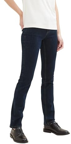 TOM TAILOR Women's 1041100 Alexa Straight Jeans, 10115-Clean Rinsed Blue Denim, 27W x 32L