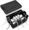 RISEMART extra große kabelbox (32 * 21 * 13 cm), IP54 wasserdicht, 7 Kabeleingänge und -ausgänge (3 vorne und 4 seitlich) Outdoor kabel safe box, Timer-Steckdose, Polypropylen, schwarz