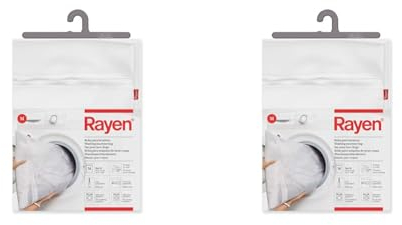 Rayen Lavadora y Secadora lavandería | Funda para Colada con Cremallera | Bolsa Protectora Reutilizable para el Lavado de Ropa | Talla M | 1 unidad, Blanco | 50 x 70 cm (Paquete de 2)
