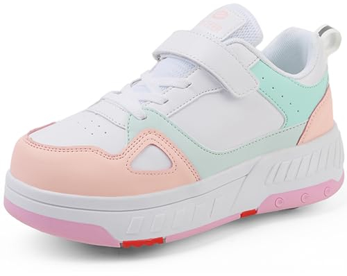 WOWEI Schuhe mit Rollen für Jungen Mädchen Skateboardschuhe Sportschuhe Rollschuhe Kinder 2-in-1-Multifunktionsrollschuhe Sneakers Mit Rollen Outdoorschuhe (BZX-T1, 37EU)