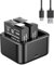 Powerextra Batería de Repuesto 360 Ace/Ace Pro, 2 Paquetes de 1800 mAh con Concentrador de Carga Rápida de Triple Tanura para Accesorios de Cámara de Acción 360 Ace Pro/Ace