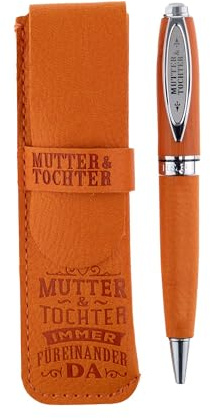History & Heraldry Bamboo Persönlicher und individueller Kuli Kugelschreiber Stift mit Namen und Spruch Personalisiertes Etui Monogramm-Design persönliches Geschenk (Kuli Mutter & Tochter)