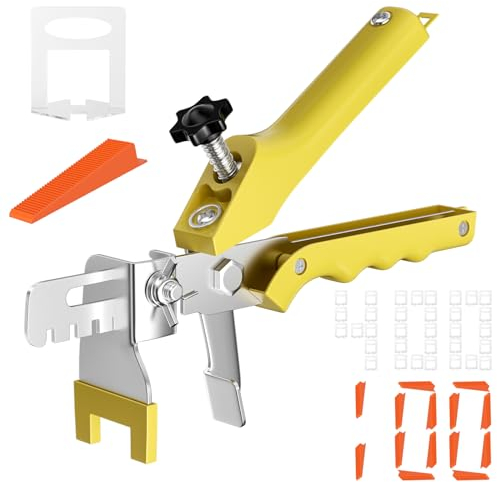 Maxentico Cuñas Niveladoras Suelo de 2 mm, 1 Sistema de Nivelación de Azulejos Baldosas, 400 Lengüetas + 100 Reutilizables Cuñas, Niveladores Espaciadores para la Construcción de Paredes Pisos