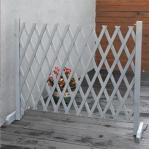 Zaun-Sichtschutzstreifen, Gitter – Holzzaun, Pflanzengitter, Faltbarer Babyzaun, Garten-Sichtschutzzaun, verstellbares flaches dekoratives Geländer, (grau 190 x 90 cm)
