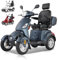 ZVGREEN - XL-4L-M500S25 - Ciclomotore elettrico a 4 ruote - Mobilità per anziani-Scooter Disabili a 4 ruote-Completamente assemblato e pronto all'uso - 3 velocità (nero opaco-XL)