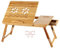 HUOLE Table D'Ordinateur en Bambou,Table de lit Pliable, Pieds réglables en Hauteur Pliable inclinable avec tiroir et Trous de Ventilation Peu encombrante Table de lit-66 * 35 * 30 cm-Couleur Bois