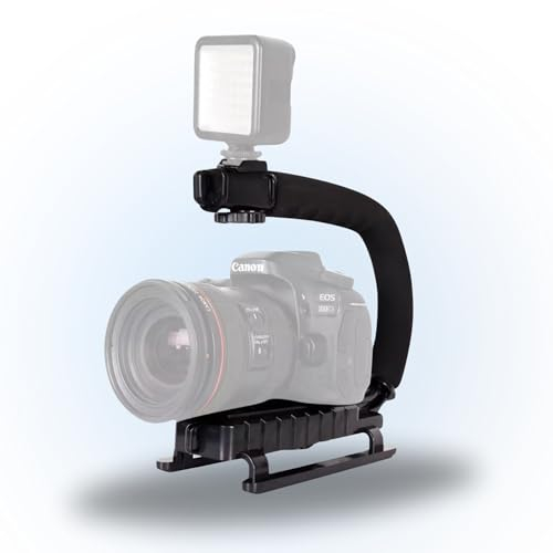 TronicXL Video Action Stabilisierungsgriff Handgriff Stabilisator mit Cold Shoe für Kaltschuh für Canon Nikon Sony Panasonic Pentax Olympus DSLR Kamera Camcorder
