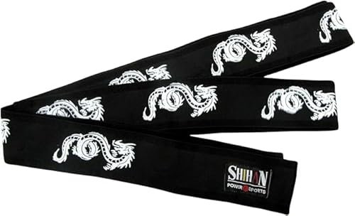 OBI BELT Stretchigt elastiskt 'DRAGON' Obi bälte Iaido- KENDO, AIKIDO-bälte – 400 cm x 8 cm enkelt bekvämt fäste, svart, 400 cm, Svart, 400cm