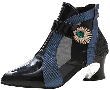 Stivali Polpaccio Largo Stivaletti Donna Tacco Grosso Stivaletti Pioggia Donna Stivaletti da Neve Donna Scarpe Donna Stivali Alti Tacchi Alti Donna Stivali da Motociclista Pelle