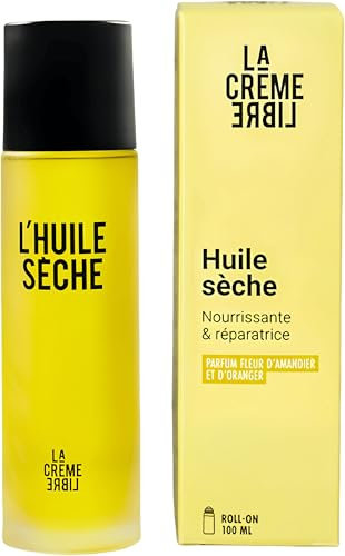 La Crème Libre - 3 in 1 Olio Corpo Capelli Viso Bio - Roll-on - 100% Naturale e Vegano - Nutriente e Non Appiccicoso - Migliora l'Elasticità della Pelle - Profumo di Fiori d'arancio - 100ml
