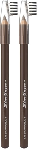 Brown Black eye brow pencil number 04 with intigrated eye brow brush to define contour your brows. (Pack of 2)