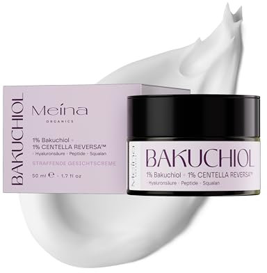 Meina Bakuchiol CICA Creme mit Peptiden, Anti Aging Gesichtscreme mit Oligo Hyaluronsäure, Centella Asiatica, Faltencreme, Firming Moisturizer, Skincare for Wrinkles, Sanfte Retinol Alternative, 50ml