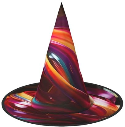 LIXLZH Abstrakter Hut mit Weltkugel-Druck, Partyzubehör, Kostümzubehör, Zauberer, Maskerade, Halloween-Hut, spitzer Hut