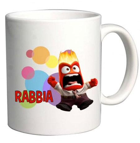 Generico tazza mug a tema Inside out 2 con possibilità di personalizzazione con nome o testo emozioni per la colazione gioia tristezza ansia noia imbarazzo rabbia