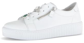 Gabor Damen Low-Top Sneaker, Frauen Halbschuhe,Best Fitting,Sportschuhe,Freizeitschuhe,Turnschuhe,Laufschuhe,Weiss (Silber),41 EU / 7.5 UK