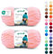 Gründl Wolle Funny uni - weiche Chenille Wolle zum Häkeln - Kuschelig und hautfreundlich - 100% Polyester - 2 Knäuel 100 g / 120 m - Nadelstärke 5-6, Aprikose
