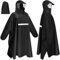 Faneam Regenponcho Herren Damen Wasserdichter Regenponcho für Fahrrad Wiederverwendbar Regen Poncho mit Reflektierenden Streifen Leichtes Regencape für Radfahren, Wandern, Angeln(Schwarz)