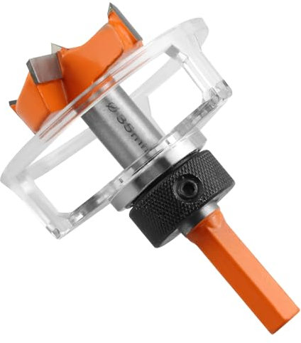 35 mm Brocas, Metal Duro Fresas para Madera, Profundidad de Perforación 13 mm, Brocas Madera para Fresadora para Madera, con Guardapolvo, Mango Hexagonal Brocas para Madera (color naranja)