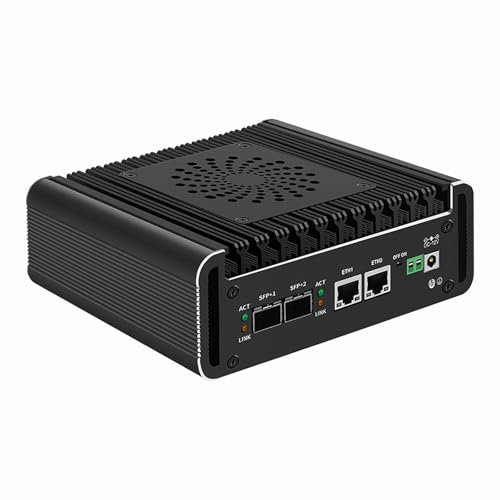 FakestarPC Pare – Mikrofon – Haushaltsgeräte Core i3 n355,4 LAN Firewall Mini PC, 2 x 10 g SFP + 2 x 2 x 226 – V 2,5 G RJ45 LAN, 2 x ddr5,1 x nvme, 5 x USB, Typ – C, 2 x HDMI, Industrie-PC