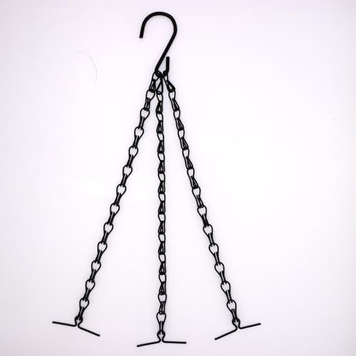 Anevous 2er Set Blumentopf Hängende Kette, Metall Hängepflanztopf Blumenampel, Pflanzgefäße Korb Kette mit S-Haken Hängekorb für Zimmerpflanzen im Freien Blumentöpfe,Schwarz B