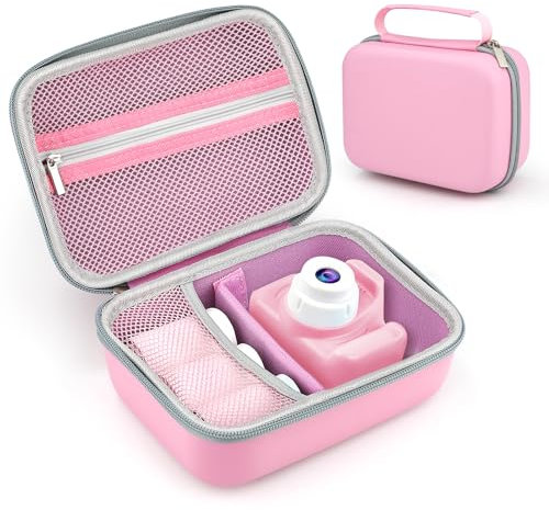GlasFlength Étui pour Appareil Photo Instantané Enfant Compatible avec Seckton DEKER Miiulodi, Sac pour Appareil Photo Compact pour Appareil Photo Carte mémoire et Accessoires (étui Uniquement) Rose
