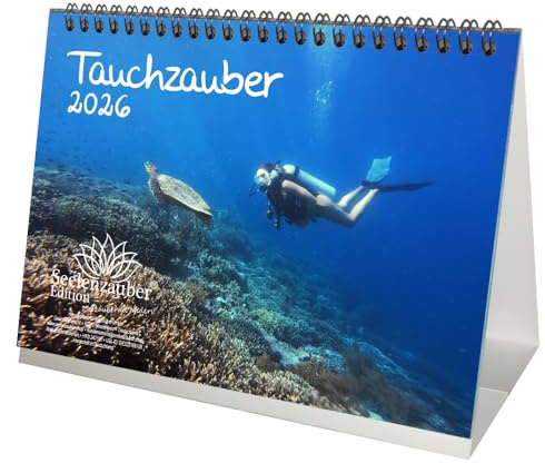 Tauchzauber DIN A5 Tischkalender für 2026 Unterwasser und tauchen - Seelenzauber