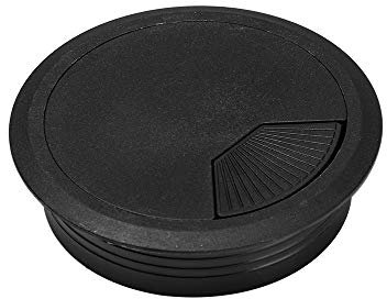 Desk Grommet,Cable Grommet 2PCS Desktop Cable Hole Cover 60/80mm Office Desk Base Cable Gland Outlet Cable Port Rack Organizer Furniture Fitting Buckle Line(Black,80mm)