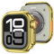 EKSIL Legierungs Uhrengehäuse für Apple Watch Case Ultra 2 49mm Gehäuseserie S10 46mm S9 S8 S7 S6 S5 S4 SE 44mm 45mm Schutzrahmenabdeckung Metallstoßgehäuse(Bright gold,46MM)