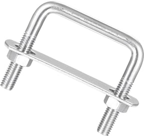 Unifizz Square U-Bolt,3 Set 304 Stainless Steel M8 U Bolts 50mm(2.09) Inner Width 50mm Length with Nuts and Frame Plate for Automobiles Boat Trailer