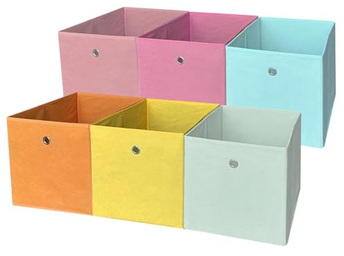 Dromzen 6 PCS Faltbare Aufbewahrungsbox, Kleiderschrank Organizer(6Farbe) | Schrank Organizer Kleiderschrank, Stoffboxen Aufbewahrung, Ordnungsboxen, Faltbox, Aufbewahrungsbox Ohne Deckel Kleidung