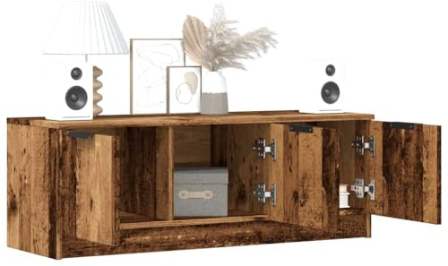WEMYUFURN TV-Schrank Altholz-Optik Couchtisch Fernsehschrank Fernsehtisch Sideboard hängend 102x35x36,5 cm Holzwerkstoff