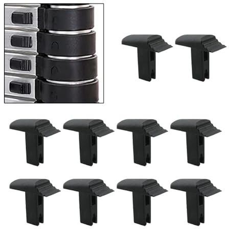 Lawnoval 10 Pcs Replacement Plastic Ladder Lock Switch Buttons, Durable Parts for Telescopic Extension Ladders, Black