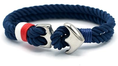 Équ'inox Nautical Bracelet for Men and Women | Navy Rope 5 mm & Stainless Steel Clasp | French Crafts