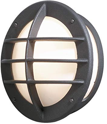 Konstsmide Oden Wandleuchte, B: 31 cm, T: 15 cm, H: 31 cm, 1 x 60 W, IP23, lackiertes Aluminium, schwarz 515-752