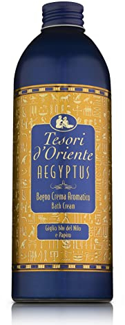 Tesori d'Oriente - Bagno Crema Aegyptus, Bagnoschiuma dalle Note Floreali di Giglio Blu, con Estratto di Papiro, Deterge la Pelle e Dona Nutrizione e Idratazione, 500ml