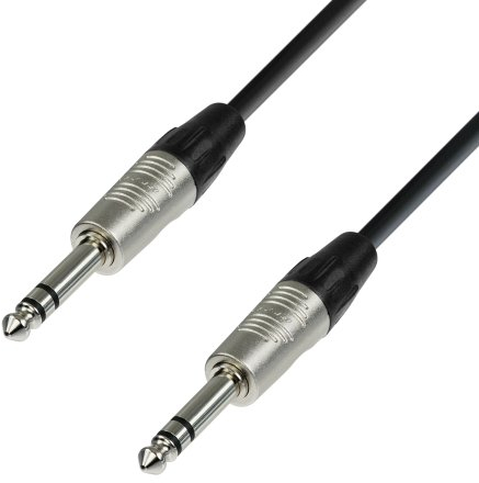 Adam Hall 4 Star Series Mikrofonkabel, Rean 6.3mm Stereo Klinke, 0.6m