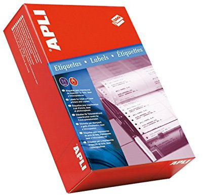 Apli 120021 – Juego de 4000 2P etiquetas ordenador 89 x 36,1 mm color blanco