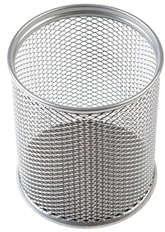 Stifteköcher / Stiftebecher / Farbe: silber / Durchmesser= 80mm / rund