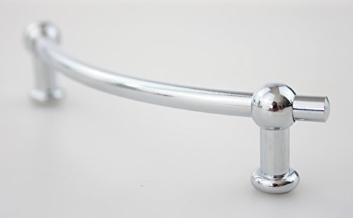 MS Beschläge Möbelgriff Schrankgriff Küchengriff aus Messing Chrom/Chrom glänzend Lochabstand 96mm