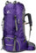 Bseash 60L Wasserdichter leichter Wanderrucksack mit Regenschutz, Outdoor Sport Tagesrucksack Multifunktions Reisetasche für Klettern Camping Reisen (Lila)