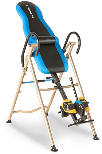 EXERPEUTIC 225SL Inversionstisch mit Airsoft-Knöchelhalterungen, Sicherheitsratschensystem Surelock und Lendenwirbelstütze, Mehrfarbig, SKJJF344