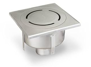 Siphon de sol EKO HOME en inox avec sortie verticale de chez ACO - 100 x 100 mm