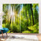SK Studio 2er Set Verdunklungsvorhang Blickdicht Vorhang Wasserdicht mit Waldlandschaft Baumpfad Blauer Ozean Muster für Schlafzimmer Wohnzimmer Stil 15, 400x241cm