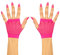 Amakando Originales Guantes Largos Malla Estilo Disco/Rosa Fucsia/Atractivos Guantes Dedos Libres para Mujer/Incomparable para Fiestas temáticas y Fiesta de Disfraces