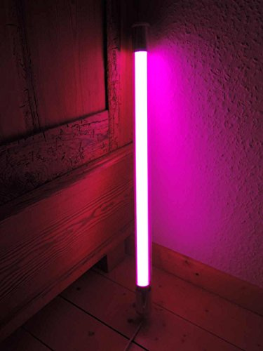 Lichtidee Led Leuchstab IP20 63cm pink 10Watt Party Deko Schaufenster farbig bunt mit weißem Kabel und Schalter